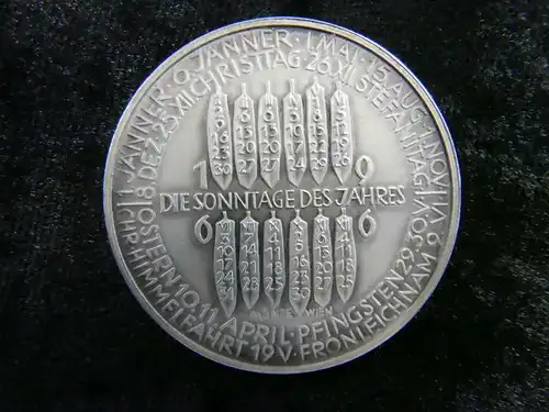 Kalendermedaille-Münze-Versilbert-Sammlermünze-Medaille-1966