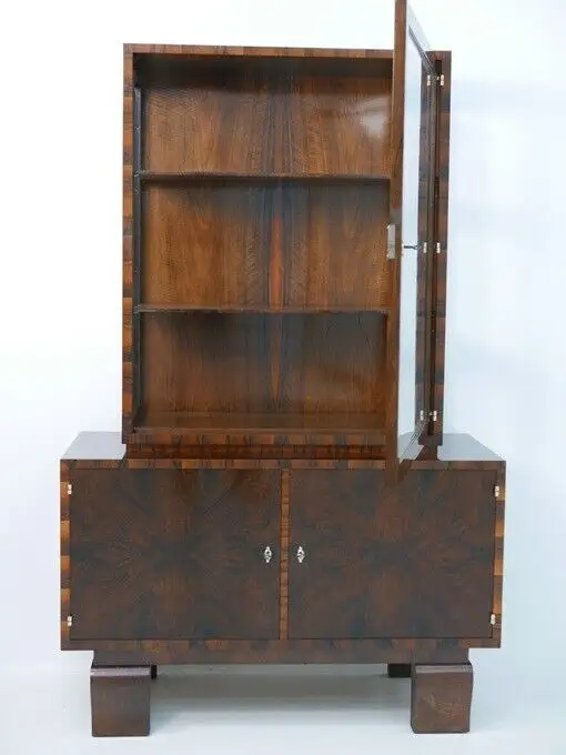 3304-Art Deco Vitrine-Vitrine-Büchervitrine-Art Deco-Art Deco Büchervitrine-Kast 2
