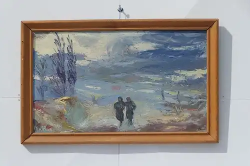 3915D-Gemälde-Ölbild-"Ziel im Nebel"-gerahmt-Öl auf Holz-Bild-Ölgemälde-signiert