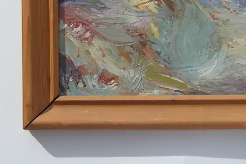 3915D-Gemälde-Ölbild-"Ziel im Nebel"-gerahmt-Öl auf Holz-Bild-Ölgemälde-signiert
