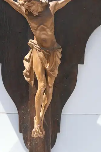5718D-Jesus-Figur-Kreuz-Schnitzerei-Kruzifix-Holzkreuz-Jesus am Kreuz-Holzjesus-
