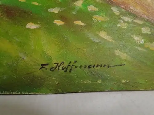 KS-H95-Ölgemälde-Bild-Öl auf Holz-Hoffmann Gemälde-Ölbild-Franz Hoffmann