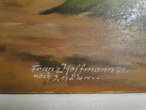 KS-H150-Ölgemälde-Bild-Öl auf Holz-Hoffmann Gemälde-Ölbild-Franz Hoffmann