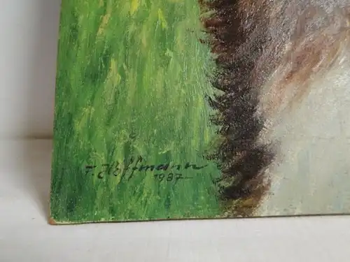 KS-H138-Ölgemälde-Bild-Öl auf Holz-Hoffmann Gemälde-Ölbild-Franz Hoffmann