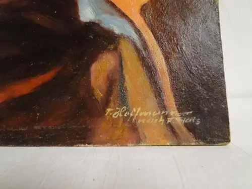 KS-H146-Ölgemälde-Bild-Öl auf Holz-Hoffmann Gemälde-Ölbild-Franz Hoffmann