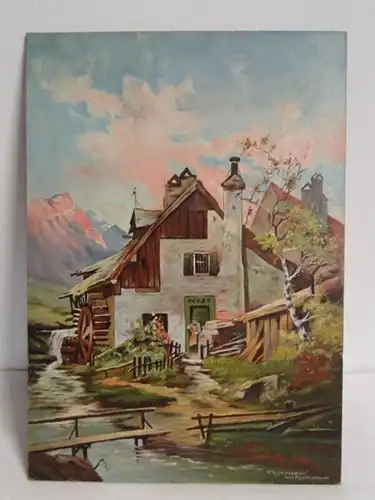 KS-H125-Ölgemälde-Bild-Öl auf Holz-Hoffmann Gemälde-Ölbild-Franz Hoffmann