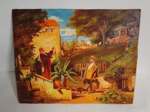 KS-H117-Ölgemälde-Bild-Öl auf Holz-Hoffmann Gemälde-Ölbild-Franz Hoffmann
