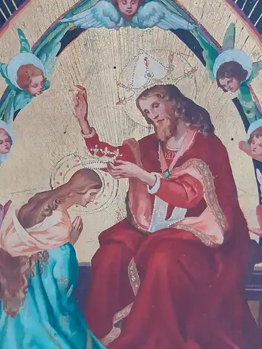 H674-Ikone-Ave Maria-Gemälde-Bild-Heiligenbild-Ikone auf Holz