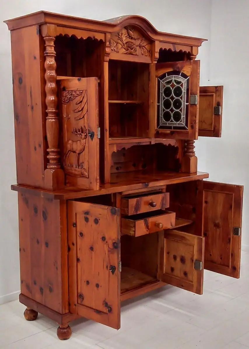 7438-Kredenz-Schrank-Wohnzimmerschrank-Zirbe-Bauernstube-Buffet-Bauernmöbel- 11