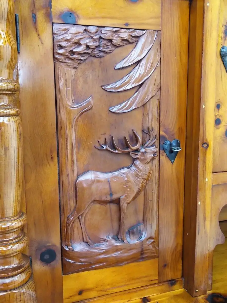 7438-Kredenz-Schrank-Wohnzimmerschrank-Zirbe-Bauernstube-Buffet-Bauernmöbel- 13