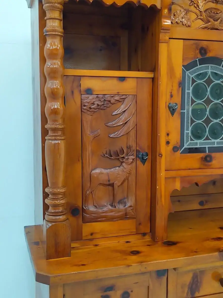 7438-Kredenz-Schrank-Wohnzimmerschrank-Zirbe-Bauernstube-Buffet-Bauernmöbel- 5