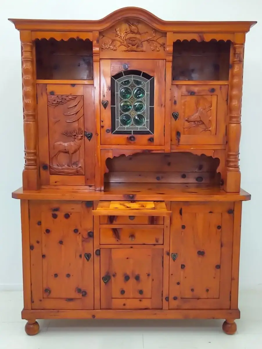 7438-Kredenz-Schrank-Wohnzimmerschrank-Zirbe-Bauernstube-Buffet-Bauernmöbel- 9