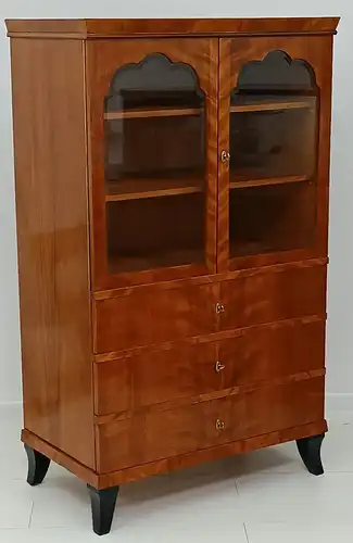 7341-Art Deco Vitrine-Büchervitrine-Vitrine-Art Deco-Vitrinenschrank-