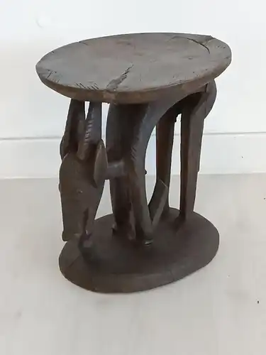 H60253-Hocker-afrikanische-Kunst-Sitzmöbel-Beistelltisch-Tisch-