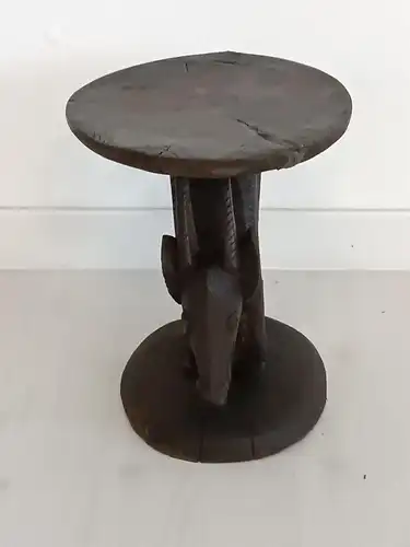 H60253-Hocker-afrikanische-Kunst-Sitzmöbel-Beistelltisch-Tisch-