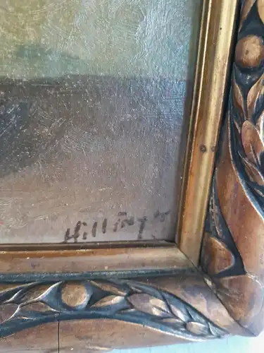 H707-Stillleben-Gemälde-Öl auf Holz-Ölbild-Blumen in Vase-gerahmt-signiert-Bild-