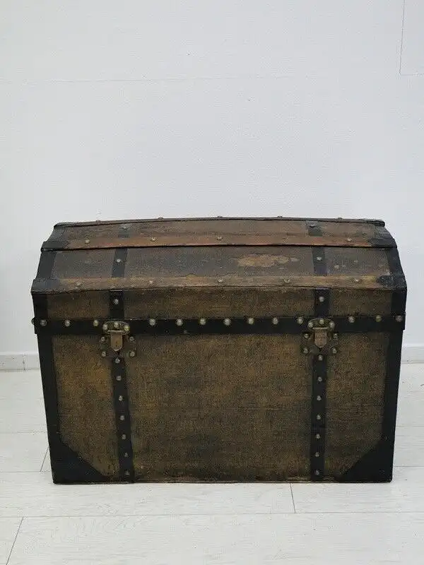 2920-Truhe-Transporttruhe-Schatzkiste-Truhe-Seekiste-Truhe um 1870-Reisekiste 0