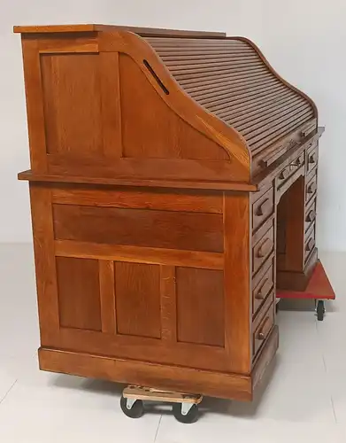 7230-amerikanischer Rollladenschreibtisch-Schreibtisch um 1900-Rollladenschreibt