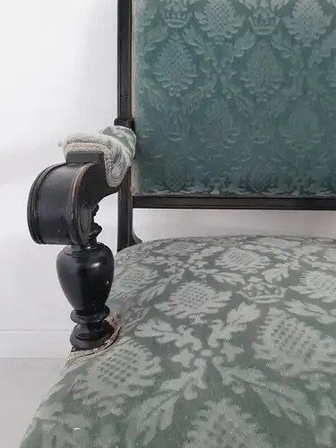H61297D-Makart-Sessel-Stuhl-grüner Bezug-Armlehnensessel-Sitzmöbel-