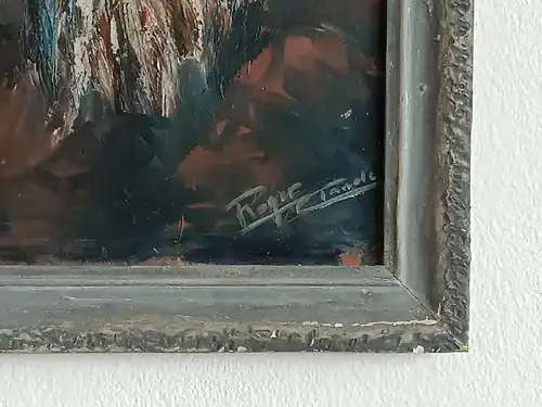 H135-Portrait-Gemälde-Ölbild-signiert-gerahmt-Bild-Ölgemälde-Öl auf Holz