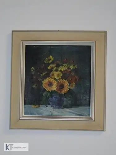 3768D/C1-Gemälde-Bild-Stilleben-gerahmtes Bild-Ölgemälde-signiert-Rieß-1942-Bild
