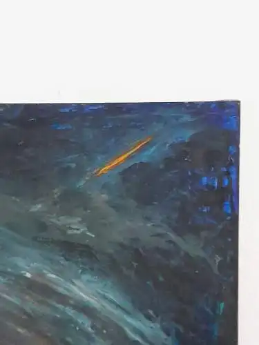 H956-Malerei-Öl auf Holz-Weltraumbild-Galaxie-Bild-Gemälde-monogrammiert-Ölbild-