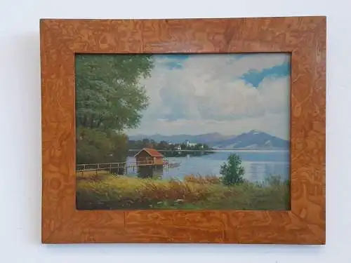 H993-Ölbild-Landschaftsbild-Öl auf Leinen-signiert-gerahmt-Gemälde-Bild-