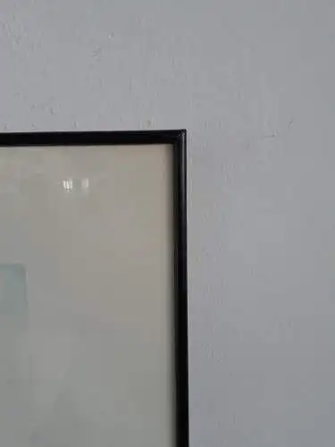 H933-abstraktes Bild-Mischtechnik-Gemälde-Bild-gerahmt-hinter Glas-Passepartout-