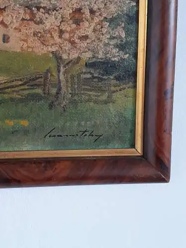 H954-Landschaftsbild-Öl auf Holz-Ölbild-Ölgemälde-Bild-signiert-gerahmt-Malerei-