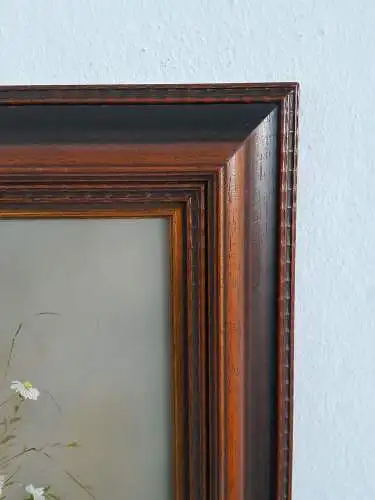 H900-Stillleben-Blumenbild-gerahmt-Bild-Gemälde-signiert-Malerei-