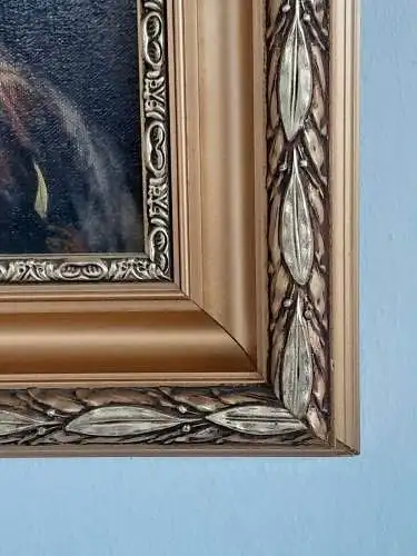 H902-Gemälde-Öl auf Holz-Portrait-Prunkrahmen-Ölbild-Ölgemälde-Dame-gerahmt-