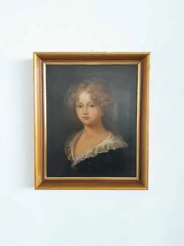 H909-Portrait-Ölbild-Ölgemälde-Frau-Öl auf Leinen-signiert-gerahmt-