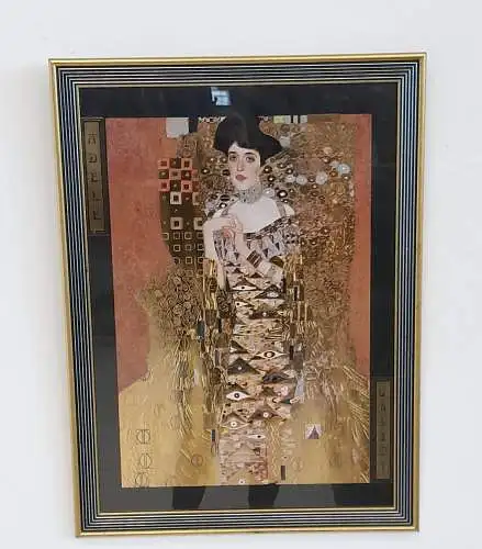 H920-Kunstdruck-Klimt-Adele-gerahmt-Druck-Bild-Gemälde-