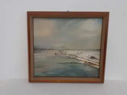 H926-Landschaftsbild-Ölbild-Ölgemälde-Öl auf Holz-Bild-Gemälde-signiert-gerahmt-