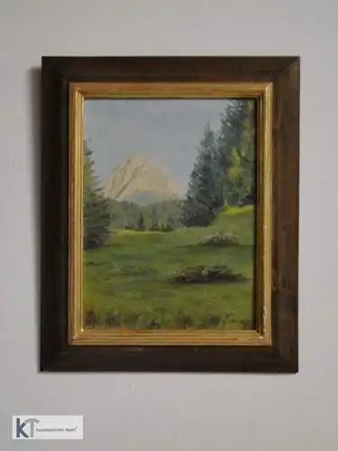 3771D-Gemälde-Bild-Landschaftsbild-Ölgemälde-Öl auf Holz-Ölbild-gerahmt-sig.