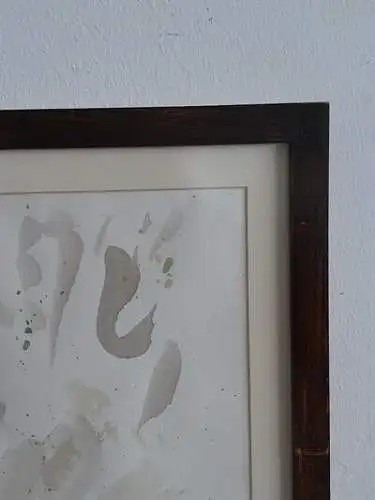 H1333-Aquarell-Stillleben-Gemälde-Bild-Passepartout-signiert-gerahmt-hinter Glas