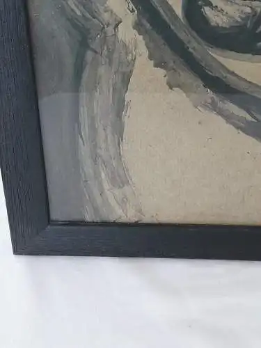 H1288-Abstrakt-Aquarell-Bild-Gemälde-hinter Glas-gerahmt-