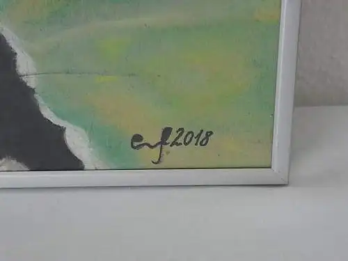 H1201-Aquarell-Bild-Gemälde-Die Schmetterlinge-gerahmt-datiert-monogrammiert-