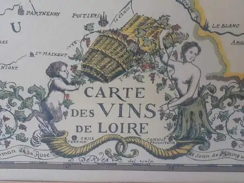 H1194-Colorierter Kupferstich-Landkarte-Bild-Gemälde-gerahmt-Passepartout-