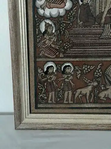 H1278-Gemälde-Bild-Sandbild-Asiatische Kunst-gerahmt-