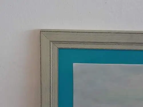 H985-Aquarell-Landschaftsbild-hinter Glas-gerahmt-Bild-Gemälde-
