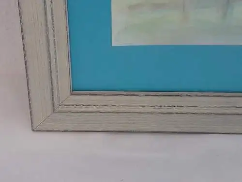H985-Aquarell-Landschaftsbild-hinter Glas-gerahmt-Bild-Gemälde-