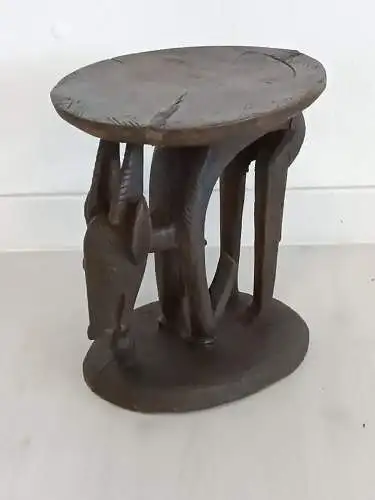 H60253-Hocker-afrikanische-Kunst-Sitzmöbel-Beistelltisch-Tisch-