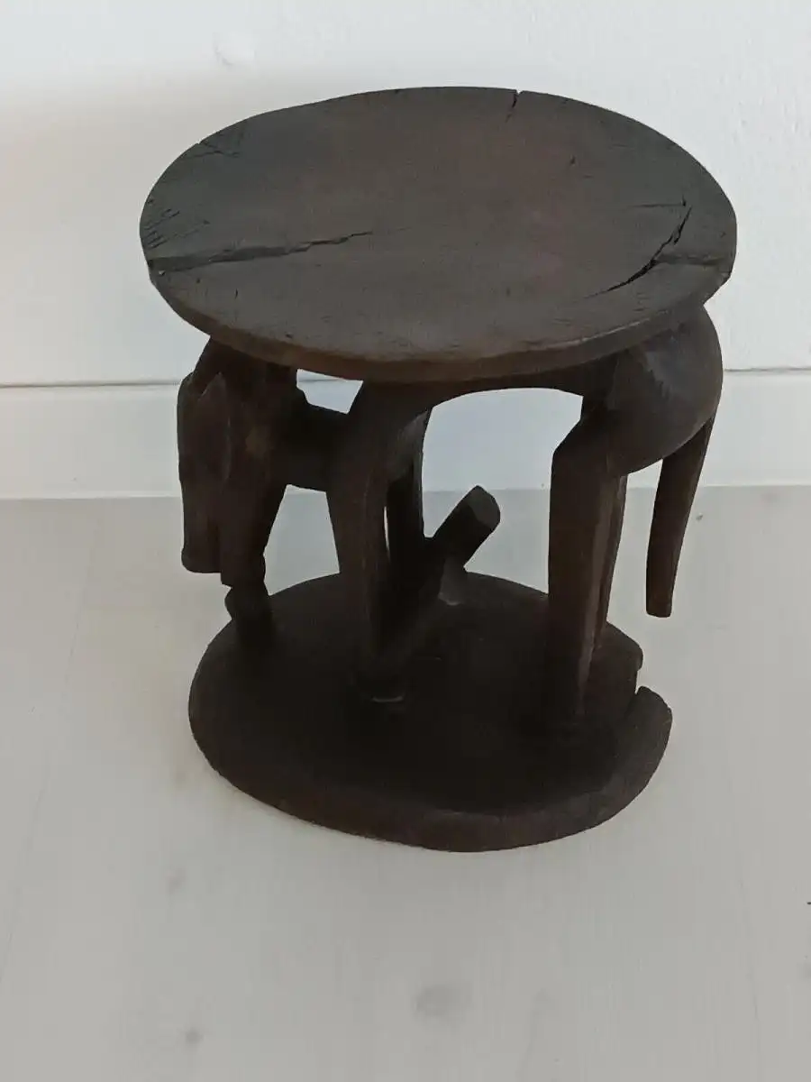 H60253-Hocker-afrikanische-Kunst-Sitzmöbel-Beistelltisch-Tisch- 2