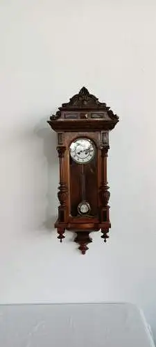 H61072-altdeutsche Wanduhr-Pendeluhr-Historismus-Uhr-Wanduhr-altdeutsch-Wanduhr