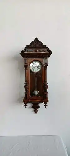 H61072-altdeutsche Wanduhr-Pendeluhr-Historismus-Uhr-Wanduhr-altdeutsch-Wanduhr