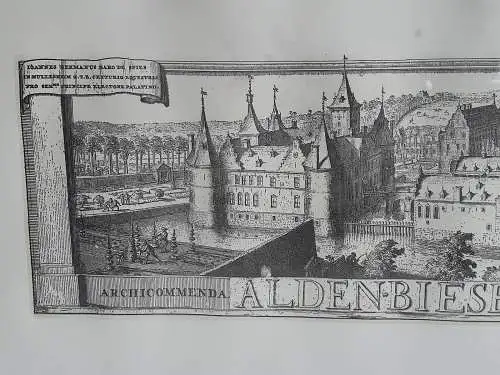 H559-Stadtbild-Druck-Gemälde-Bild-Belgien-Schloss-gerahmt-