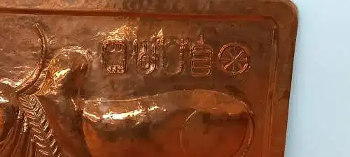 H61252-Kuperbild-Dekor-Wandbild-Kupfer-Bild-Gemälde-Wandgemälde-Heiliger Stier-
