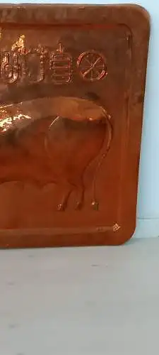 H61252-Kuperbild-Dekor-Wandbild-Kupfer-Bild-Gemälde-Wandgemälde-Heiliger Stier-