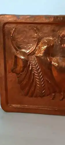 H61252-Kuperbild-Dekor-Wandbild-Kupfer-Bild-Gemälde-Wandgemälde-Heiliger Stier-